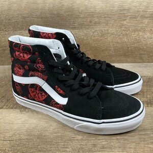VANS Sk8-Hi Love You To Death Shoes Black/Red Sneakers Mens 7.5 Womens 9 NEW